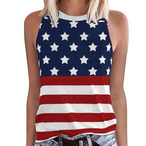 Hvyesh Women Independence Day Tank Tops Summer Patriotic Tunic Tops Th