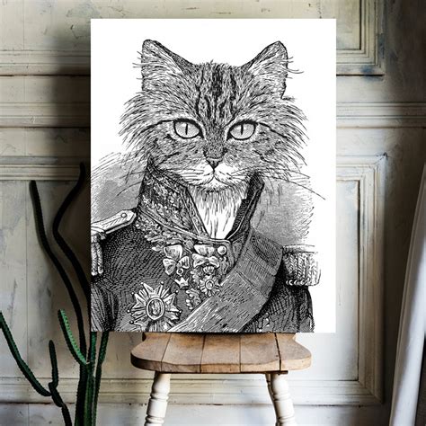 Capitán Gato Lienzo Impresión De Arte Impresión De Papel Etsy España