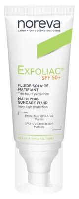 Noreva Exfoliac Fluide Solaire Matifiant SPF50 40 Ml