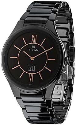 Titan Edge Ceramic Black Dial Analog Ceramic Strap Watch For Men