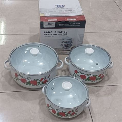 Jual Panci Sop Bunga Reona Enamel Susun Dan Tutup Shopee Indonesia