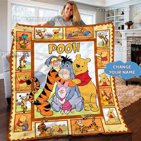 Personalized Winnie The Pooh Blanket Pooh Bear Blanket Etsy