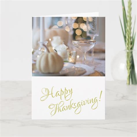 Golden Elegant Photo Happy Thanksgiving Holiday Card Zazzle