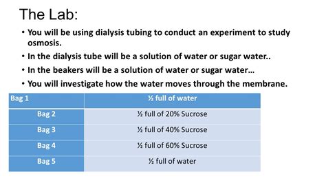 Osmosis And Diffusion Experiment Dialysis Tubing at Rosemarie Leeann blog