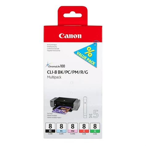 Canon Multipack De 5 Cartouches D Encre CLI 8 BK PC PM R G