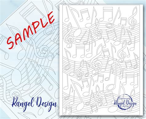 Printable Coloring Page Music Notes Digital Download - Etsy