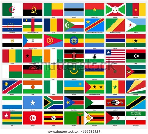 Set Of Flags Of All African Countries