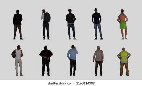 D Rendering Man Back Pose Isolated Stock Illustration