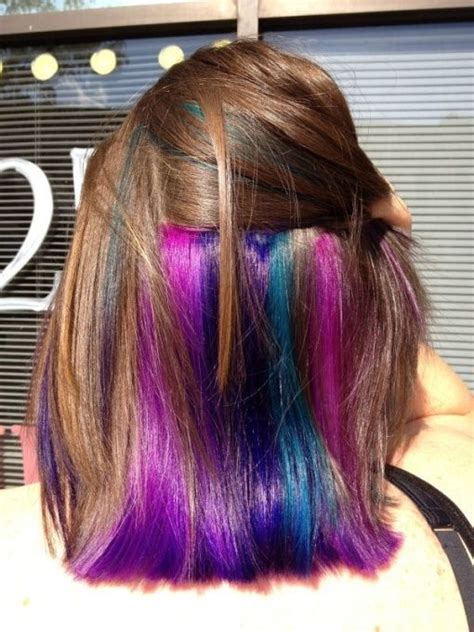 30 Peek A Boo Hair Color Ideas To Look Unique Hairdo Hairstyle Hair Styles Underlights Hair