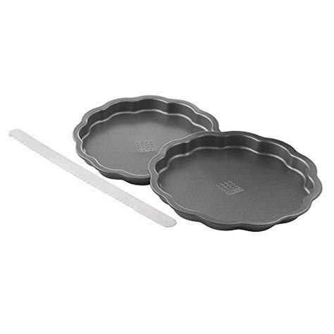 Sweet Creations Scallop Layer Cake Pan Set With Leveling Knife Kitchen