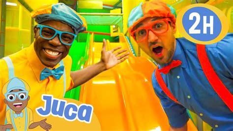 Juca E Blippi T M Uma Corrida De Escorrega No Parque Coberto Horas