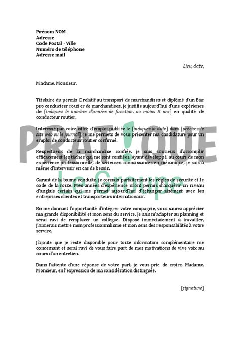 Lettre De Motivation Chauffeur De Bus