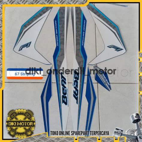 Jual Sticker Striping Motor Honda Beat CBS ISS 2017 Biru Putih Ori