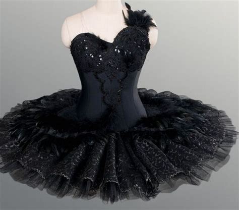 Professional Black Swan Lake Ballet Tutu Feathered Costume Custom Mto