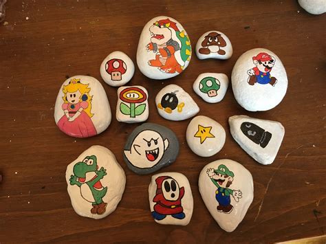 Super Mario Bros Painted Rocks Rock Crafts Painted Rocks Diy Rock