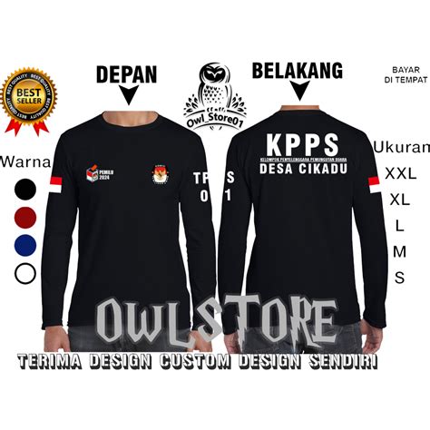 Jual Import Quality MURAH BAJU KAOS LENGAN PANJANG KPPS PEMILU 2024