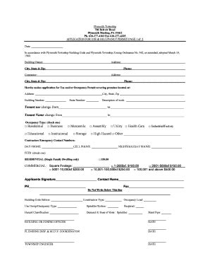 Fillable Online Application For Use And Occupancy Permit Pdf E Gov