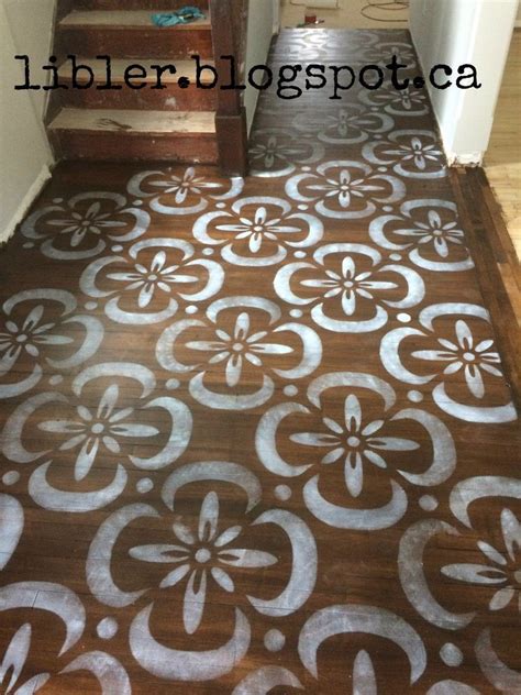 How To Stencil Hardwood Floors Stenciled Floor Stenciled Floor Wood