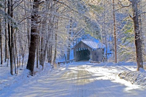 Vermont Winter Scenic, Covered Bridge in Winter, Charlotte VT, Roscoe Rd. Covered Bridge, Winter ...