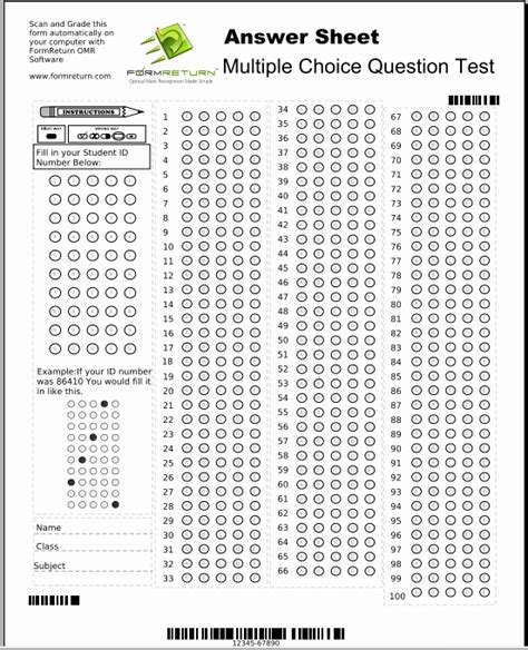 Multiple Choice Test Template