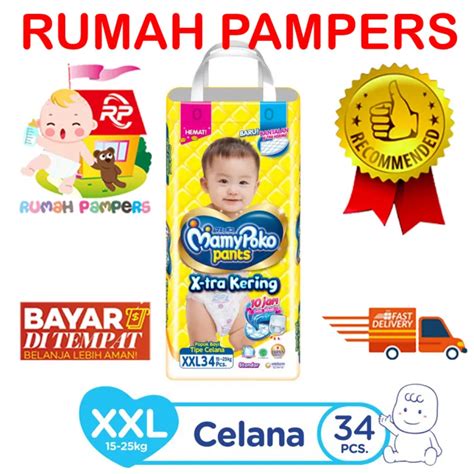 MamyPoko Pants Jumbo X Tra Kering Standar Ukuran XXL 34 Lazada Indonesia