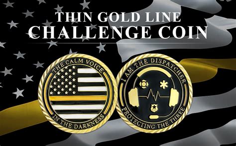 Amazon Thin Gold Line Challenge Coin Emergency Dispatcher Thank