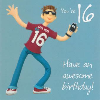 16th Birthday Card - Male - One Lump Or Two - CardSpark