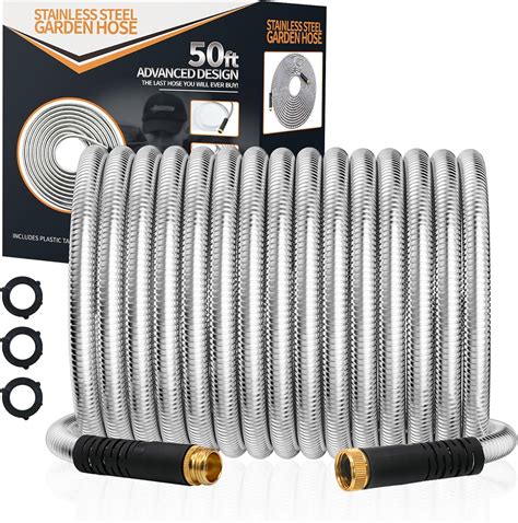 Aokia Metal Garden Hose 50 Ft Stainless Steel Water Hose