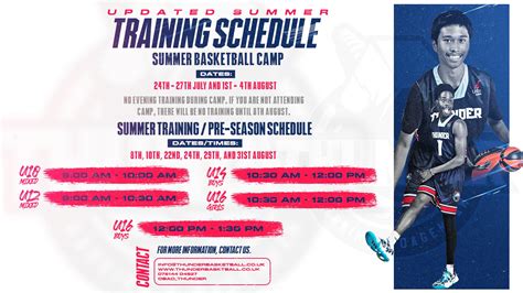 Summer Pre Season Training Schedule Bad Thunder Basketball Club