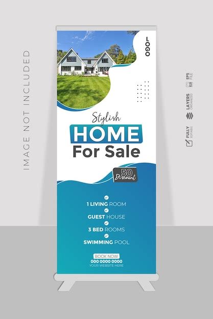 Premium Vector Real Estate Rollup Banner Or Pullup Banner Vector