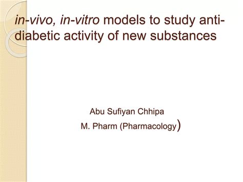 Preclinical Screening Of Anti Diabetic Drugs Ppt