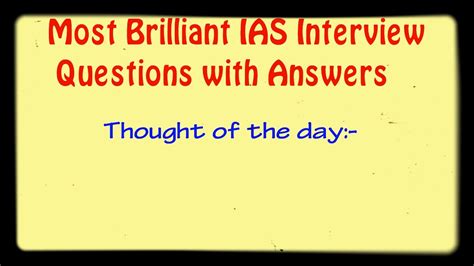 Most Brilliant IAS Interview Questions With Answer YouTube