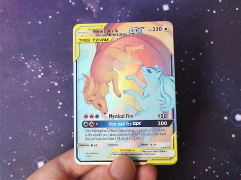 Custom Holo Ninetales And Alolan Ninetales Tag Team Pokemon Etsy