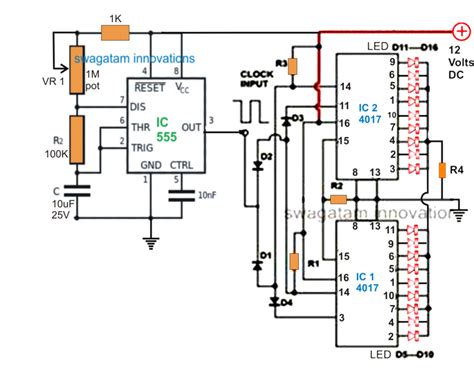 4017 And 555 Circuit Diagram