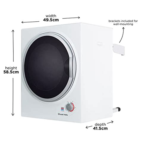 Russell Hobbs Rh3vtd800 White 25kg Compact Mini Vented Tumble Dryer