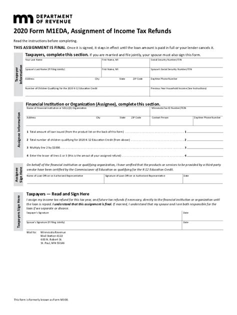 Fillable Online Minnesota Tax Forms 2020 Printable State MN Form M1