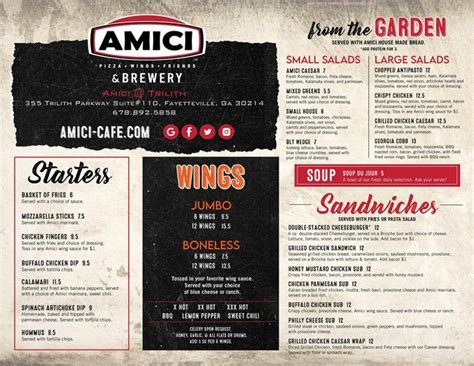 Online Menu of Amici at Trilith Restaurant, Fayetteville, Georgia ...