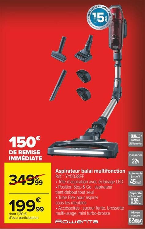 Promo Rowenta Aspirateur Balai Multifonction Chez Carrefour Market