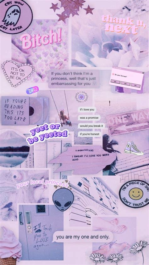 Cute Aesthetic Collage Wallpapers Purple The Great Collection Of Cute