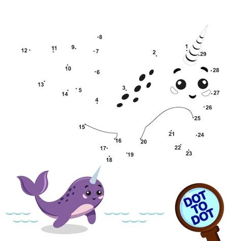 Juego punto a punto para niños pequeños arctic collection narwhal