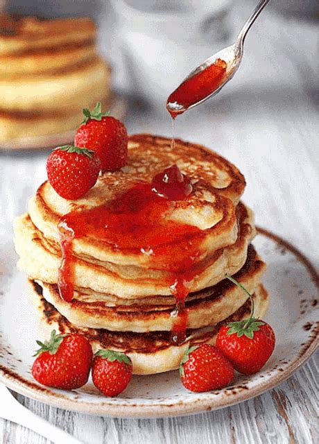 Pancakes Strawberries  Pancakes Strawberries Food Discover