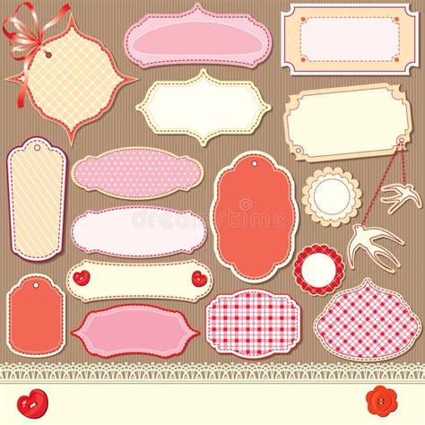 Scrapbook Design Elements Vintage Wedding Set Stock Vector