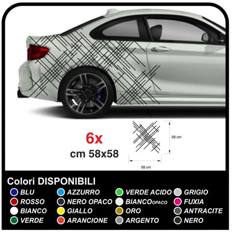 Adesivo Laterale Linee Per Grafica Auto Sportiva Adesivi Fiancate