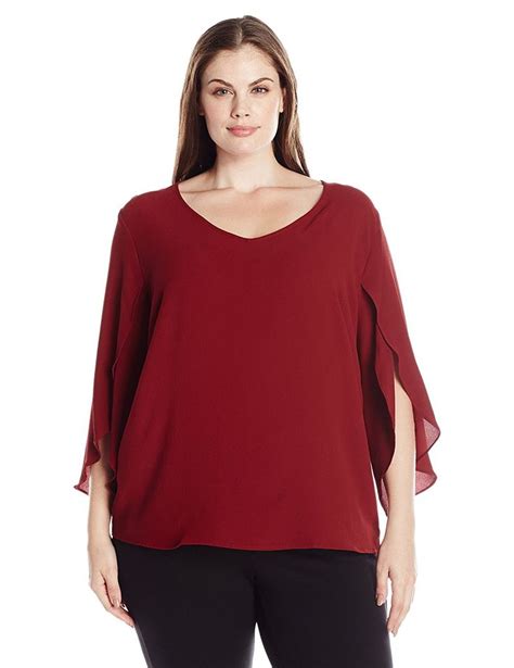 Ny Collection Women S Plus Size 3 4 Sleeve V Neck Blouse Be Sure To Check Out This Awesome