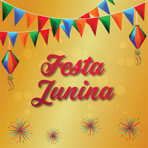 Fundo Convite Festa Junina Ilustra O Bandeira Colorida E Lanterna