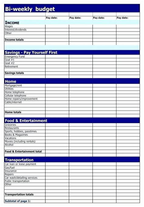 Semi Monthly Budget Template | Stcharleschill Template