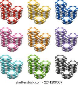 Set Poker Chips Different Colors Stock Vector (Royalty Free) 2241209059 ...