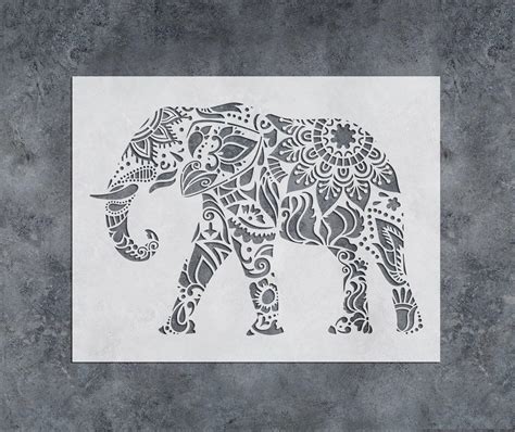 Gss Designs Mandala Elephant Stencil X Inch X Mm Stencil