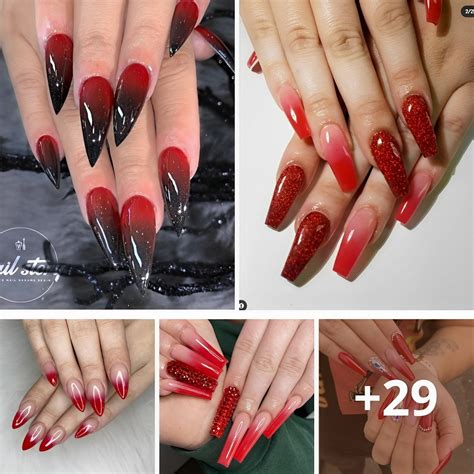 Bold Red Ombre Nail Designs For