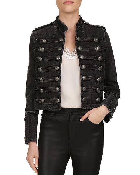 The Kooples Military Inspired Denim Jacket Bloomingdales